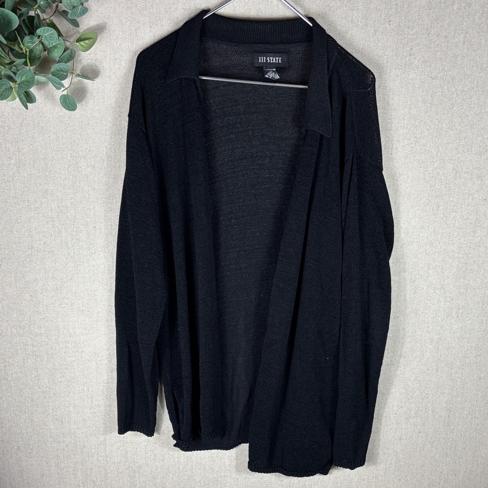 111 STATE Black Cardigan Large